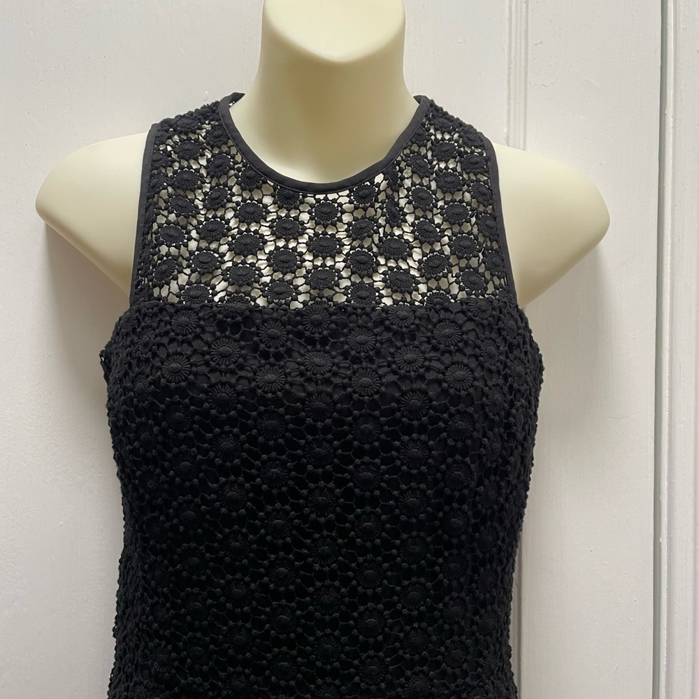 Cynthia Steffe Black Textured crochet Midi Dress like new condition
